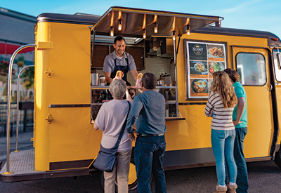 people outside a food truck