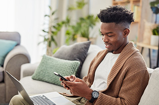 man checking his phone