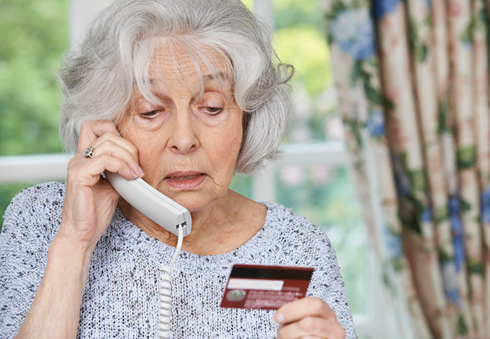 woman calling about her credit card